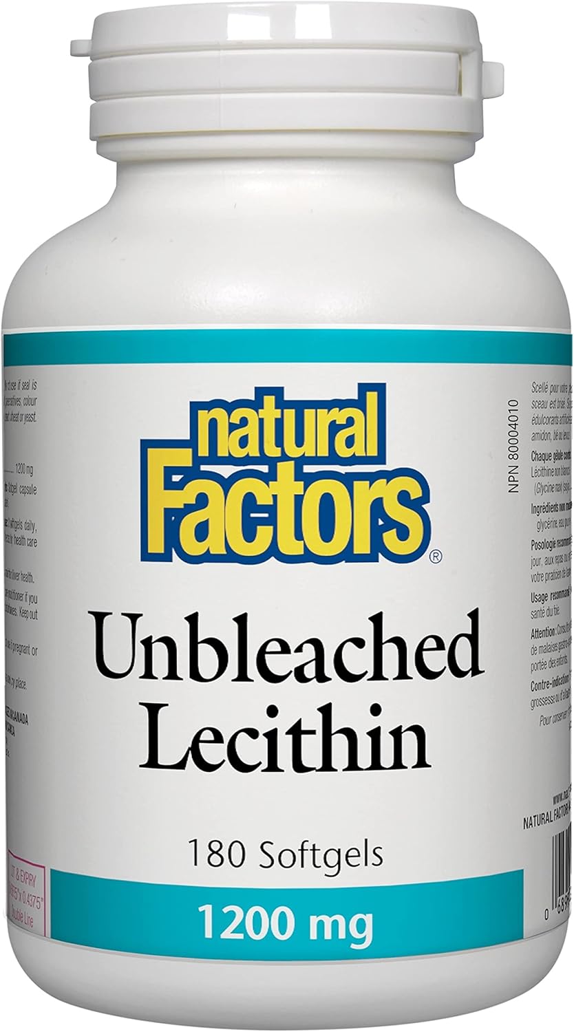 NATURAL FACTORS Unbleached Lecithin (1200 mg - 180 sgels)