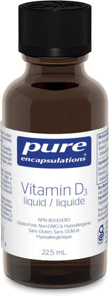 PURE ENCAPSULATIONS Vitamin D3 liquid (22.5 Milliliters)