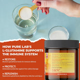 PURE LAB VITAMINS L-Glutamine Pure Powder - Additive Free (300 g)