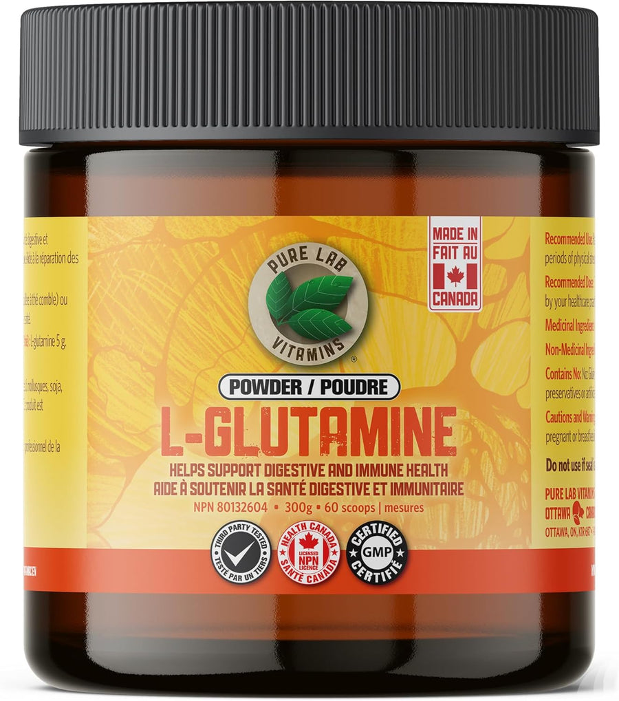 PURE LAB VITAMINS L-Glutamine Pure Powder - Additive Free (300 g)