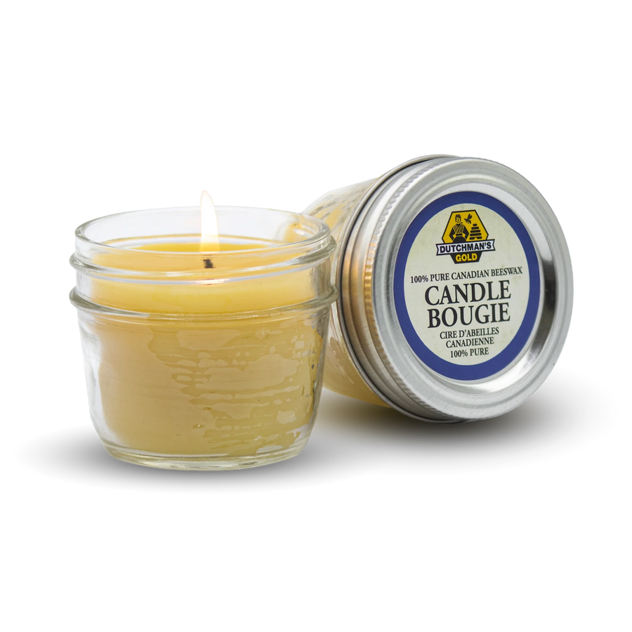 Dutchman's Gold Beeswax Candle Mason Jar