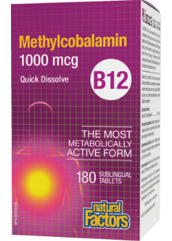 NATURAL FACTORS B12 Methylcobalamin 1000 mcg  Quick Dissolve 180 tabs)