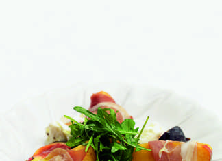 Salad Of Proscuitto-wrapped Peaches With Figs And Buffalo Mozzarella