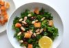Kale and White Bean Salad with Lemon Rosemary Croutons
