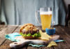 Stilton-stuffed Burger with Caramelized Onions