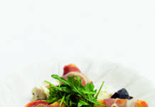 Salad Of Proscuitto-wrapped Peaches With Figs And Buffalo Mozzarella