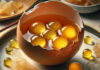 Eggshell Dashi with Poached Yolk Pearl